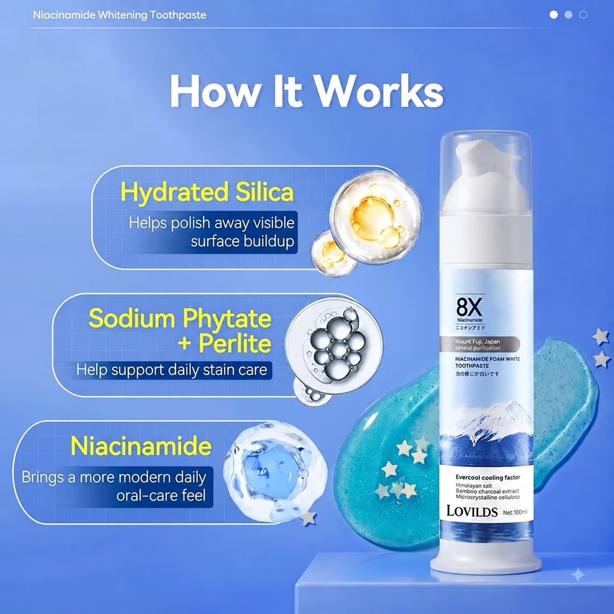 8X Niacinamide Foaming Toothpaste — Fresh Breath & Brighter-Looking Teeth