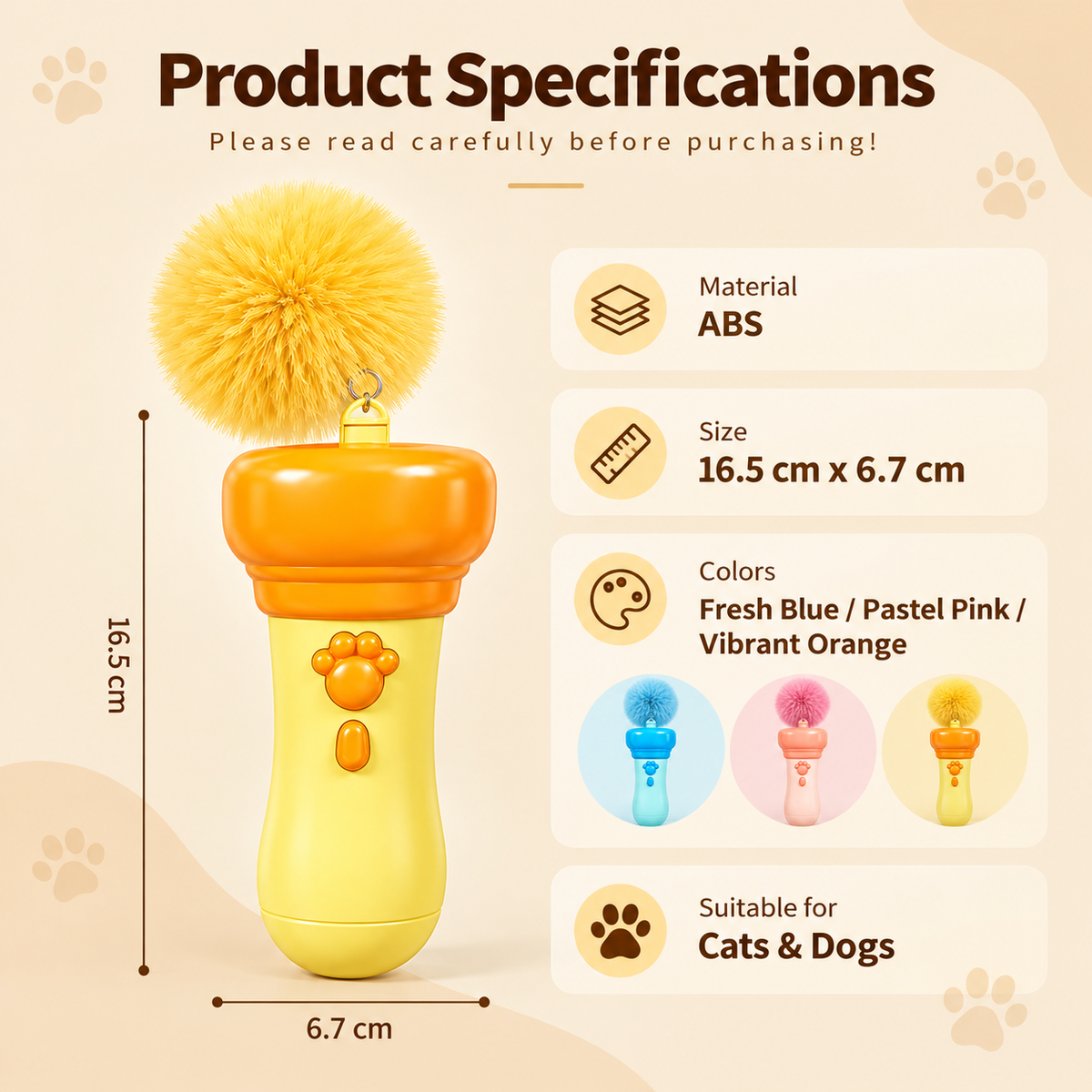 Interactive Cat Teaser Launcher – Retractable Pom-Pom Toy for Cats