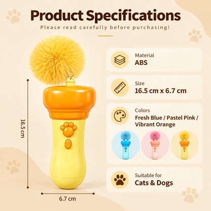 Interactive Cat Teaser Launcher – Retractable Pom-Pom Toy for Cats