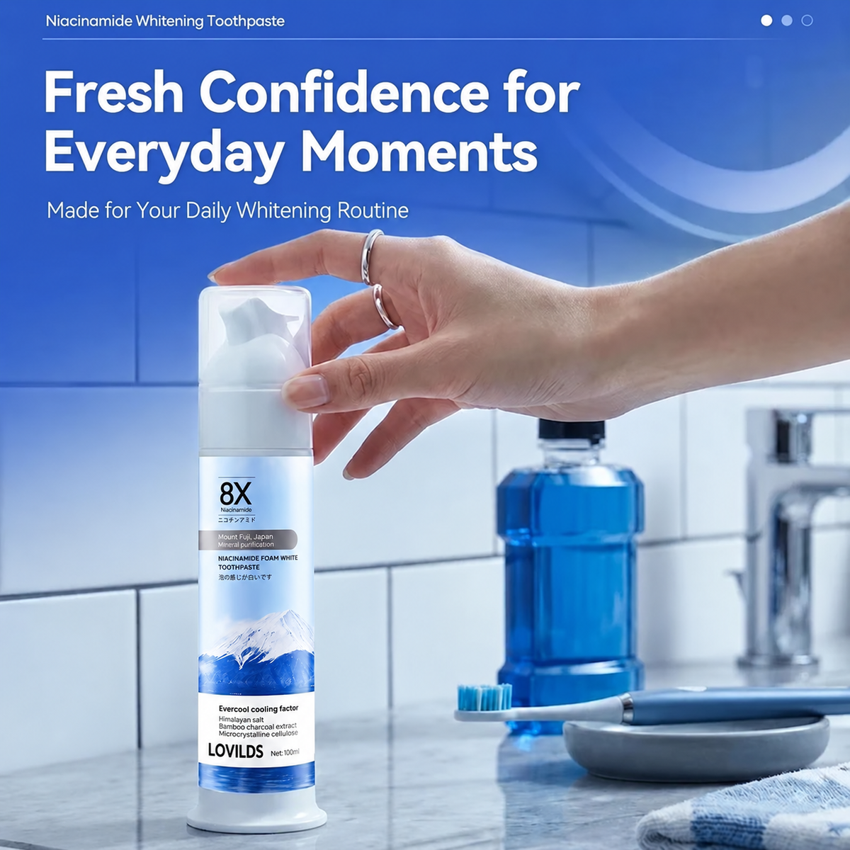 8X Niacinamide Foaming Toothpaste — Fresh Breath & Brighter-Looking Teeth