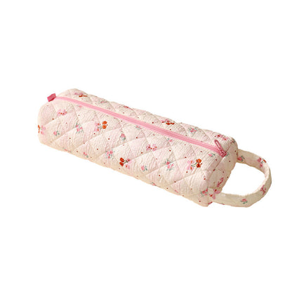 Quilted Multi‑Purpose Storage Bag, Portable Zipper Cosmetic Makeup Pouch with Handle 🧳