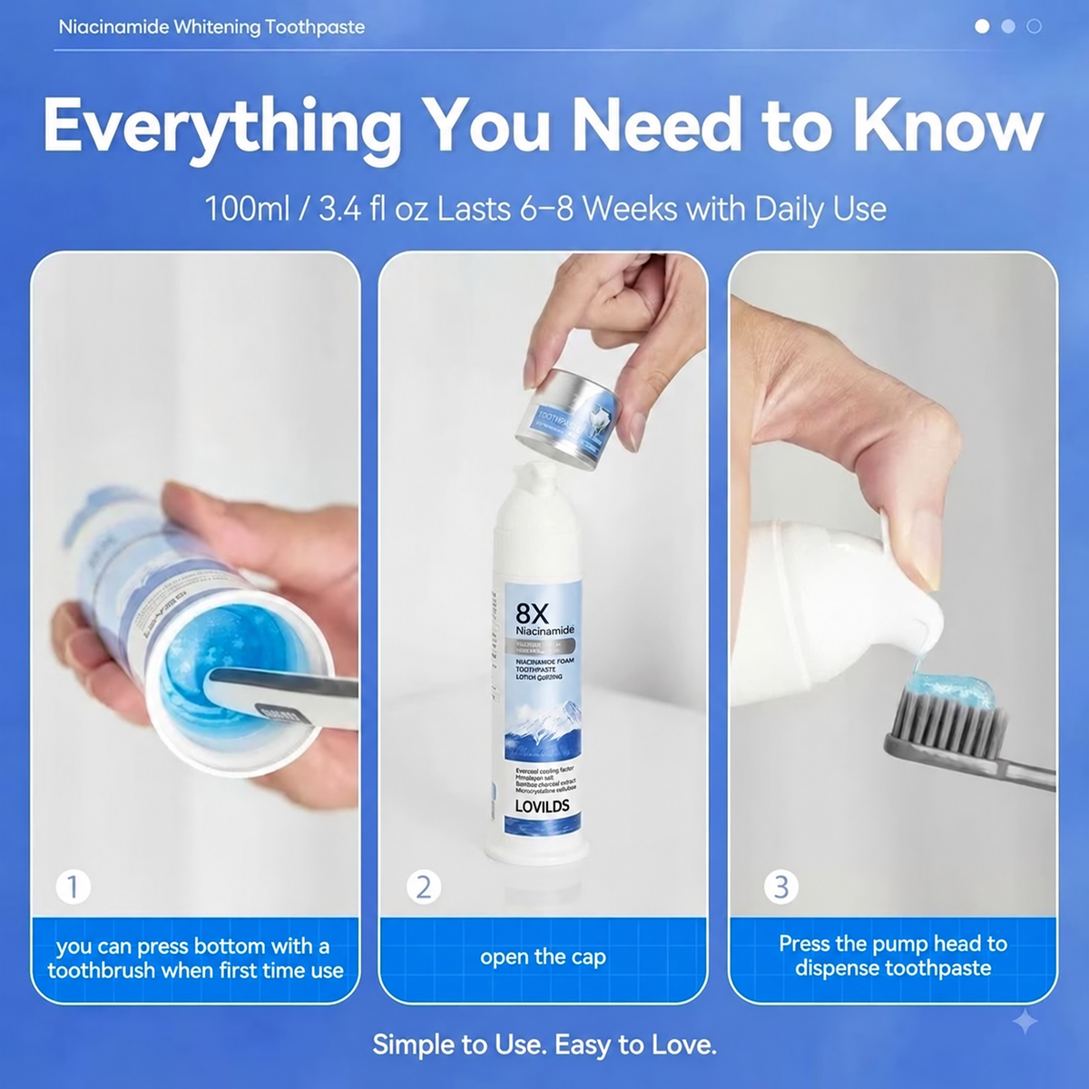 8X Niacinamide Foaming Toothpaste — Fresh Breath & Brighter-Looking Teeth