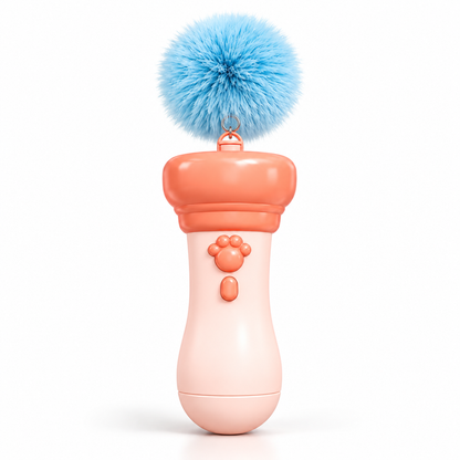 Interactive Cat Teaser Launcher – Retractable Pom-Pom Toy for Cats