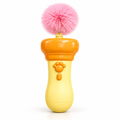 Interactive Cat Teaser Launcher – Retractable Pom-Pom Toy for Cats